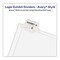 Avery 10-Tab 67 11 in. x 8.5 in. Preprinted Legal Exhibit Side Tab Index Dividers - White (25/Pack)